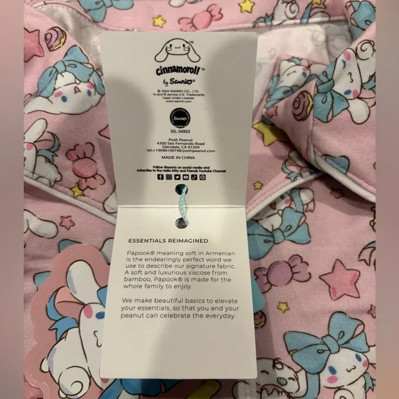 Posh Peanut x Cinnamoroll Pajamas - Picture 3 of 11